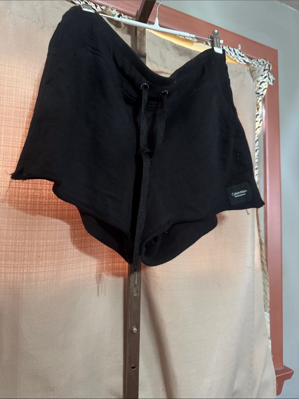 Calvin Klein Black Athletic Lounge Shorts with Drawstring